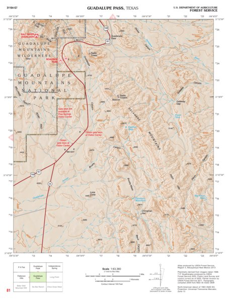 Lincoln National Forest Quadrangle: GUADALUPE PASS Map by US Forest ...
