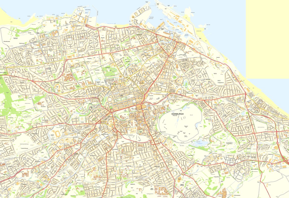 Edinburgh Inset Map Edinburgh Street Map by Paul Johnson - Offline Maps | Avenza Maps