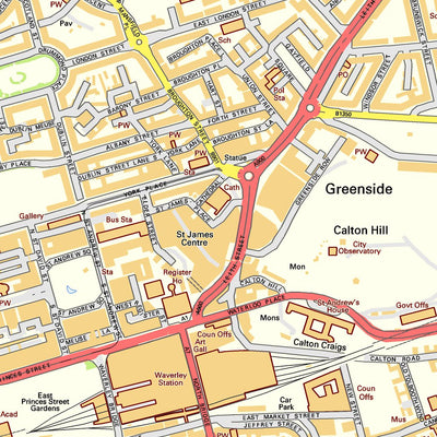 Edinburgh Geographical Map Edinburgh Street Map by Paul Johnson - Offline Maps | Avenza Maps
