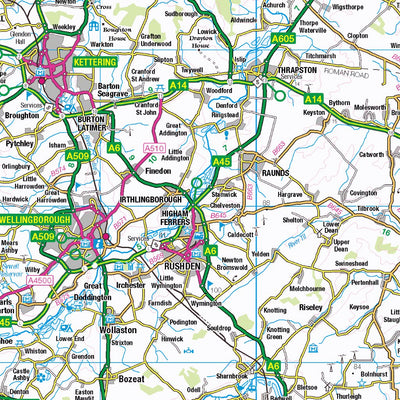 Central England 1:250,000 Road Atlas Preview 2