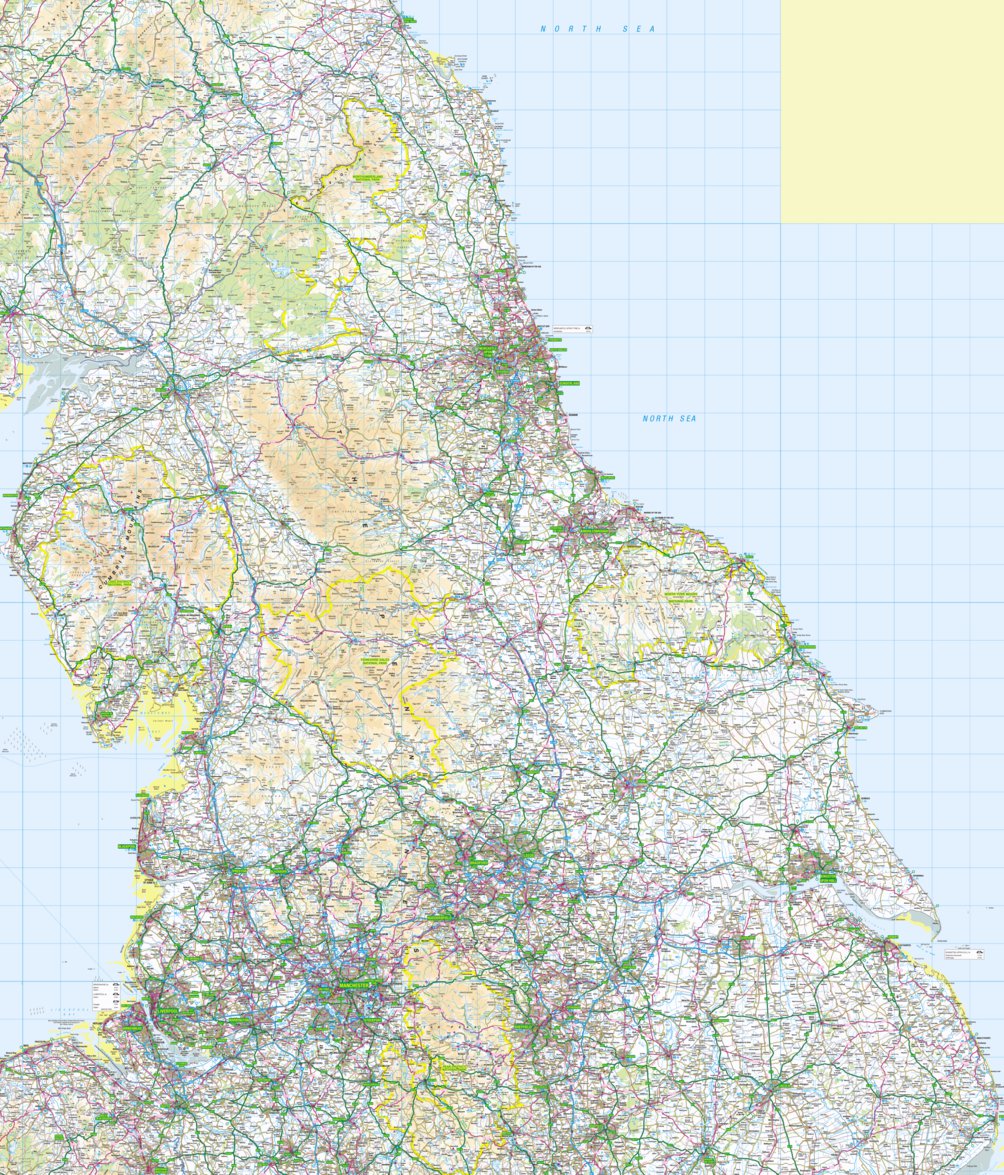 Northern England 1:250,000 Road Atlas Map by Paul Johnson - Offline ...