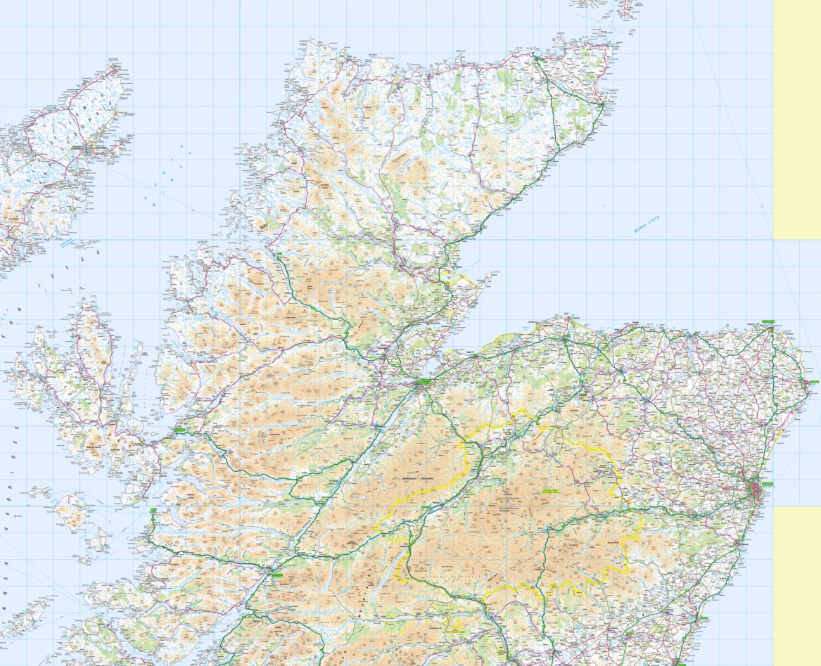 Scotland Only Map Northern Scotland 1:250,000 Road Atlas Map by Paul Johnson - Offline ...