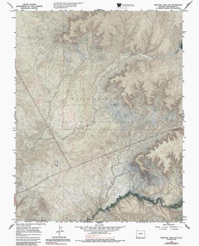 CO-SENTINEL PEAK SW: GeoChange 1965-2011 Map by Western Michigan ...