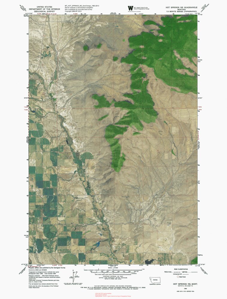 MT-HOT SPRINGS NE: GeoChange 1963-2013 Map by Western Michigan ...