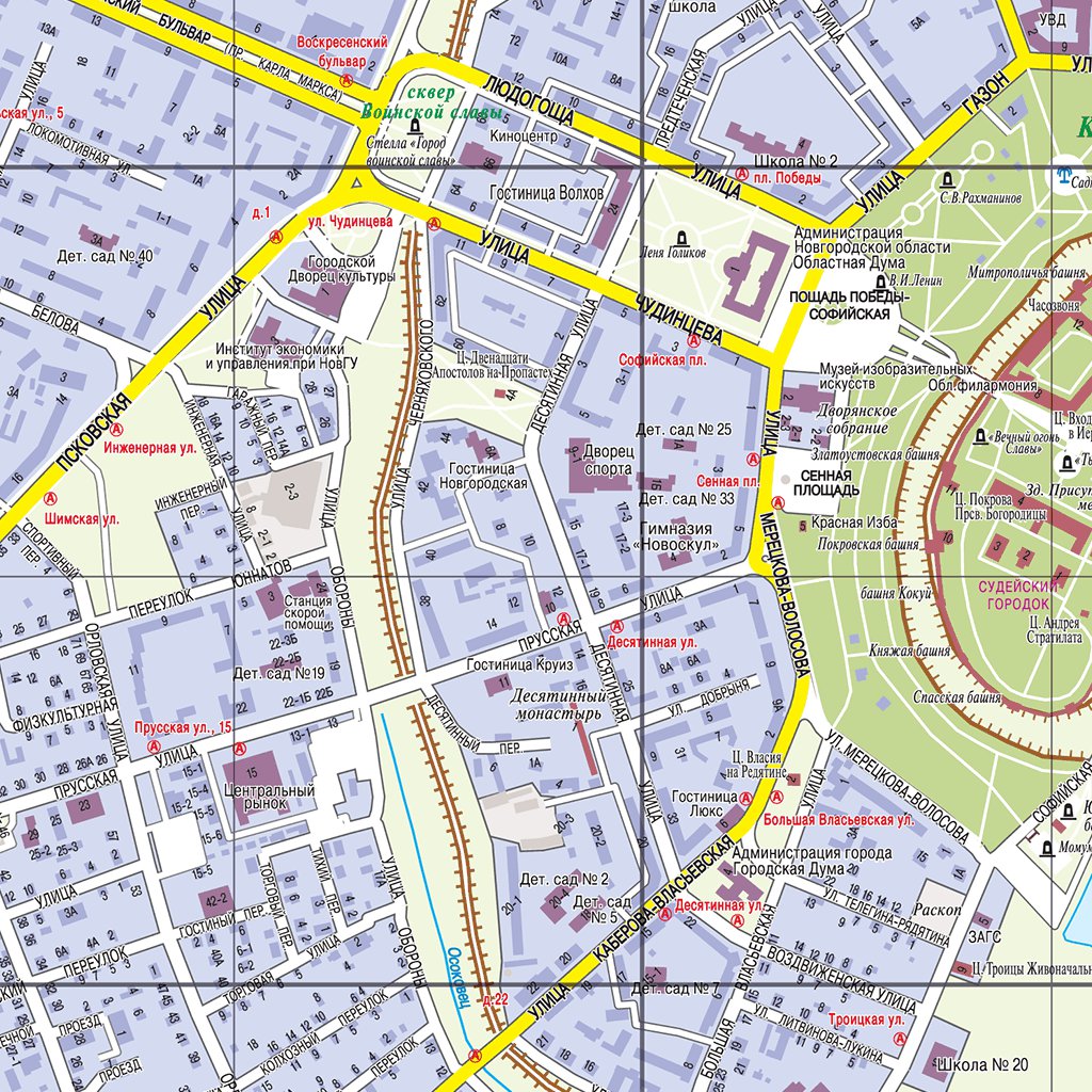Великий Новгород. Velikiy Novgorod City Map by Waldin | Avenza Maps