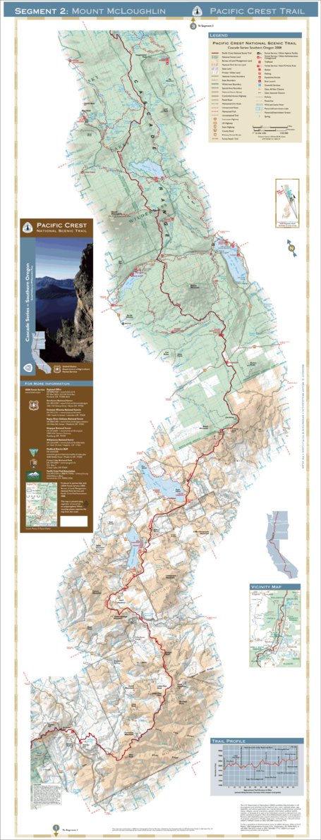 Pacific Crest National Scenic Trail - Map 7 Seg 2 - Southern Oregon Preview 1