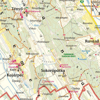 Győr-Moson-Sopron megye turista, biciklis térkép, Tourist and Biking Map; Preview 3