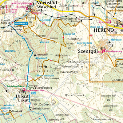 Veszprém megye biciklis, turistatérkép, Veszprém County Hiking and Biking Map; Preview 2