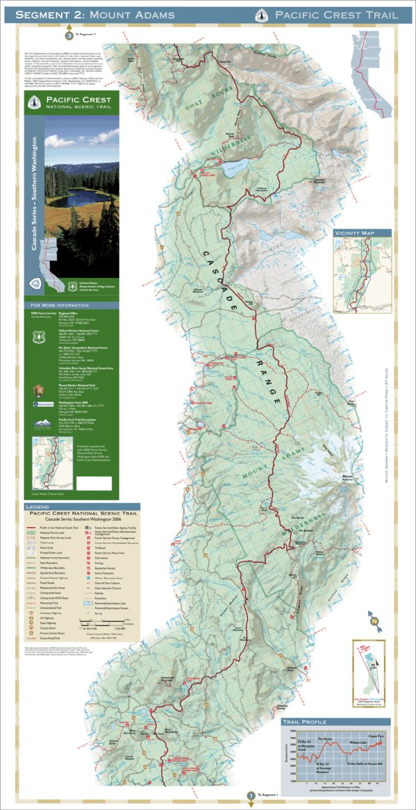 Pacific Crest National Scenic Trail - Map 9 Seg 2 - Southern Washington ...
