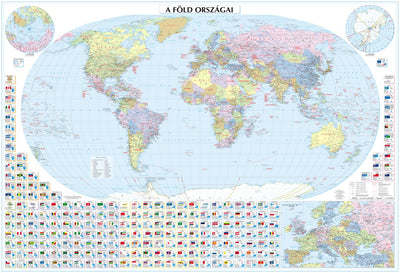 Világtérkép (A Föld országai), Political World Map in Hungarian Preview 1