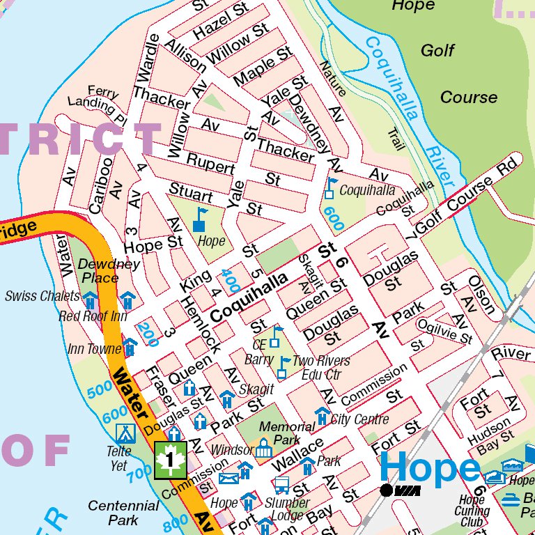 Another Map of Hope, BC by Mapmobility Corp.