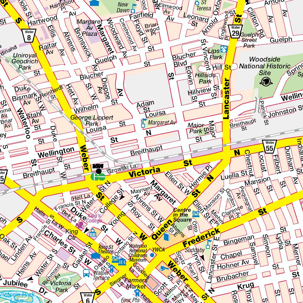 Go Kitchener Rout Map Kitchener and Waterloo, ON Map by Mapmobility Corp. | Avenza Maps