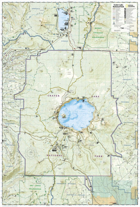 244 :: Crater Lake National Park Map by National Geographic | Avenza Maps