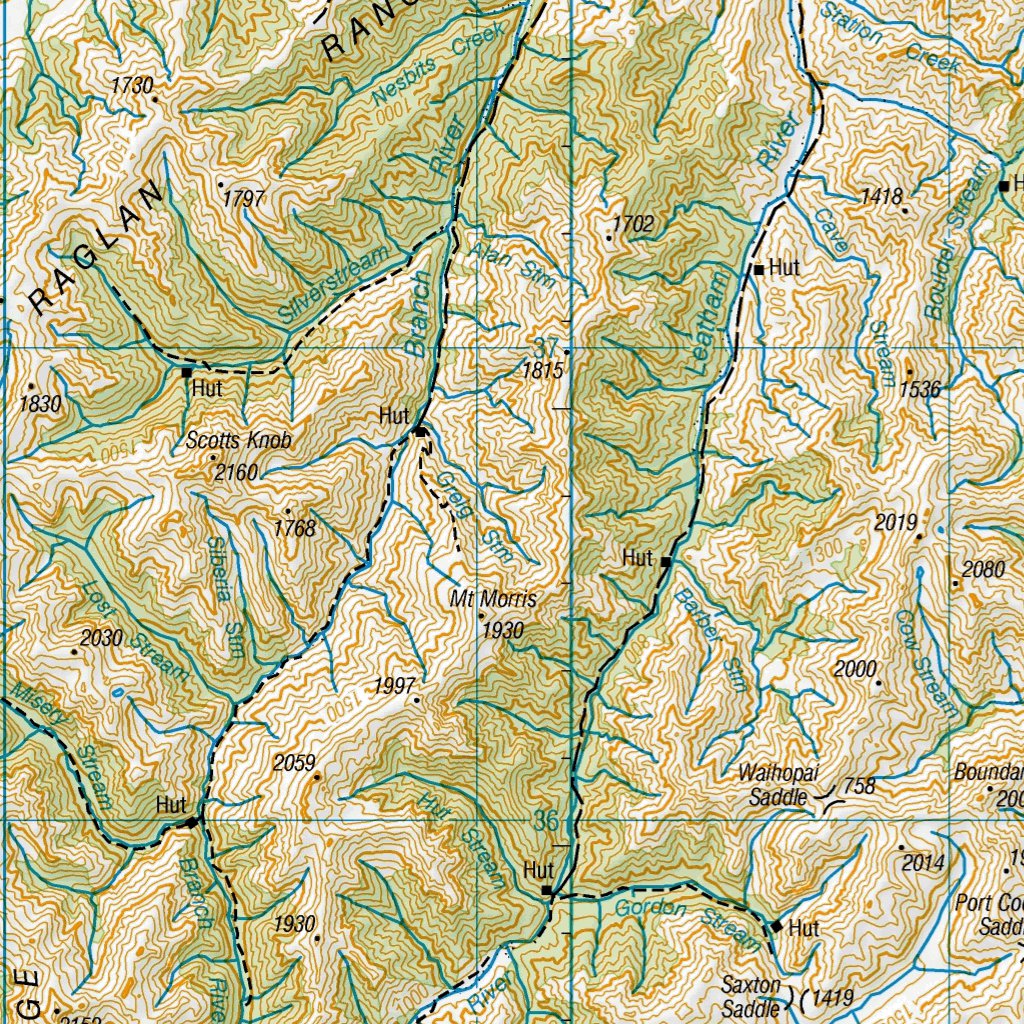 New Zealand 1:250K South Island (North) Map by Paul Johnson