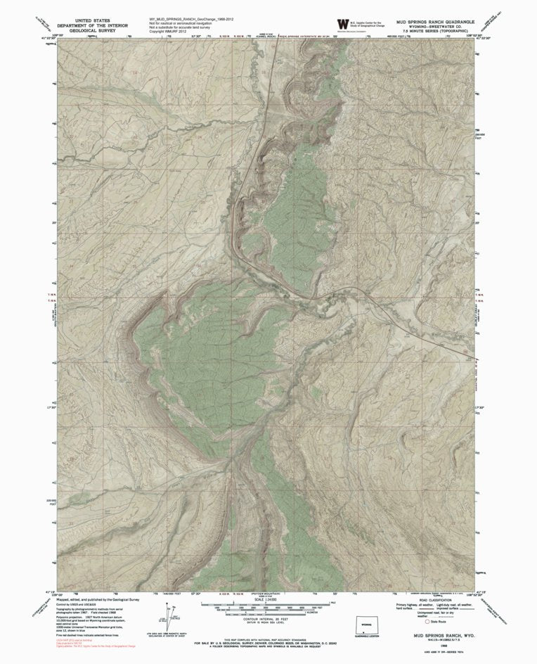 WY-MUD SPRINGS RANCH: GeoChange 1968-2012 Map by Western Michigan ...