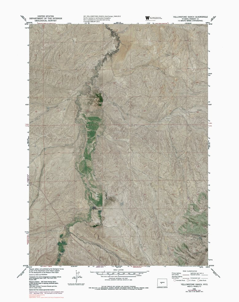 Midland Wyoming Ranch Map.pdf WY-YELLOWSTONE RANCH: GeoChange 1949-2012 Map by Western Michigan ...