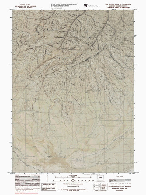 WY-FIVE FINGERS BUTTE NE: GeoChange 1957-2012 Preview 1