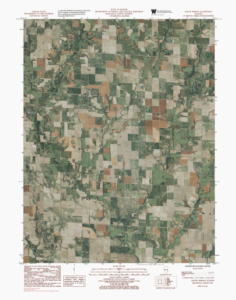 Carte Topographique USGS 1955 – Sailor Springs, Illinois, Originale Vintage