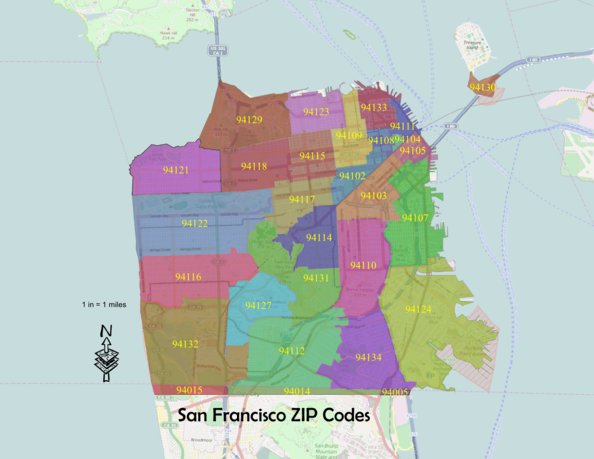 San Francisco Zip Codes Map by Segoviano | Avenza Maps