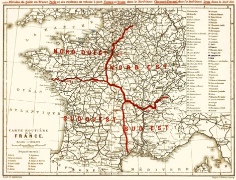 Road Map of France, 1900 by Waldin | Avenza Maps