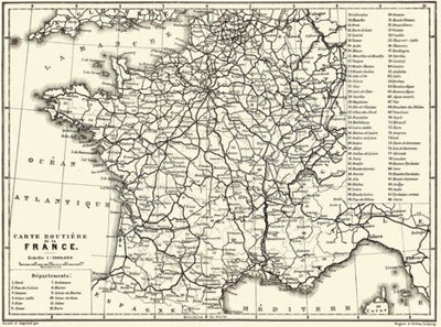 Road map of France, 1885 Preview 1