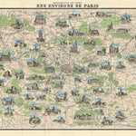Paris environs, illustrated map, about 1910 Preview 1