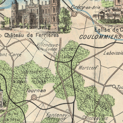 Paris environs, illustrated map, about 1910 Preview 3