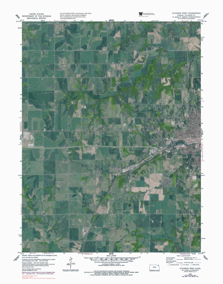 KS-ATCHISON WEST: GeoChange 1957-2014 Map by Western Michigan ...