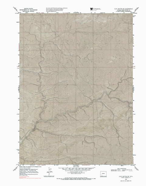 WY-CLAY BUTTES SW: GeoChange 1967-2012 Preview 1