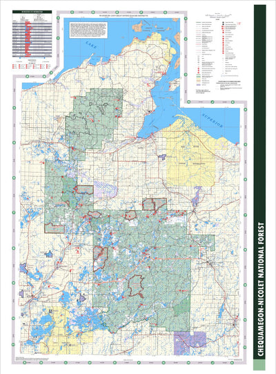 Chequamegon-Nicolet NF Forest Visitor Map - Washburn and Great Divide Ranger District Preview 1