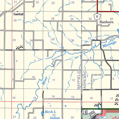 Chequamegon-Nicolet NF Forest Visitor Map - Washburn and Great Divide Ranger District Preview 2