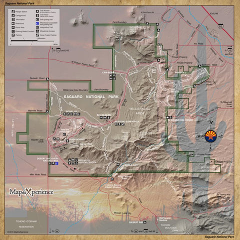 Saguaro West National Park - NPS Map - Hike Arizona - Bike Arizona Preview 1