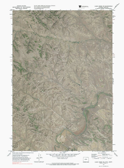 WY-MT-CABIN CREEK NE: GeoChange 1970-2012 Preview 1