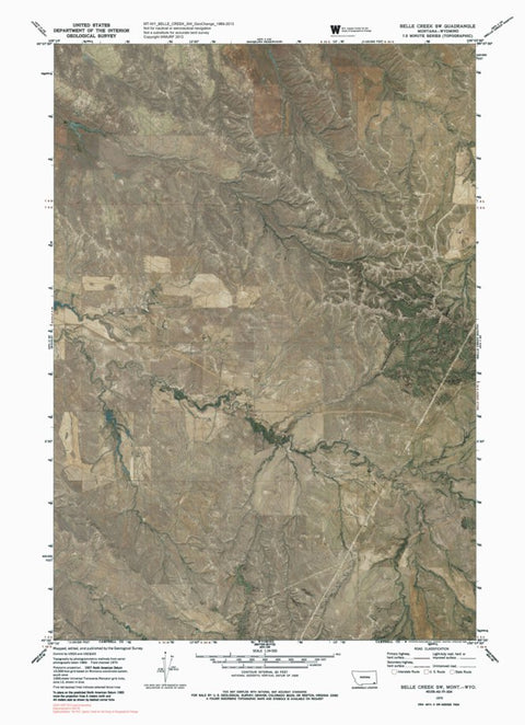 MT-WY-BELLE CREEK SW: GeoChange 1969-2013 Preview 1