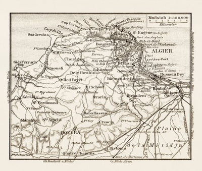 Algiers (al-Jazā’er). Map of the farther environs of Algiers, 1913 Preview 1
