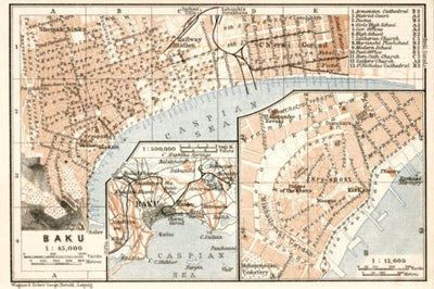 Baku (Баку, Bakı) city map, 1914 Preview 1