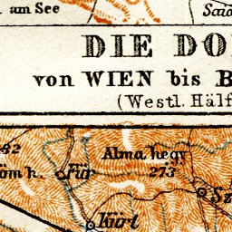Danube River course map from Raab (Győr) to Budapest, 1913 Preview 2