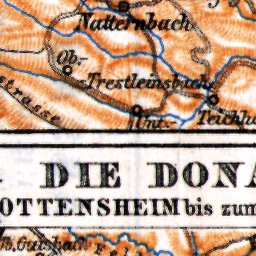 Danube River course map from Ottensheim to Strudel, 1911 Preview 2