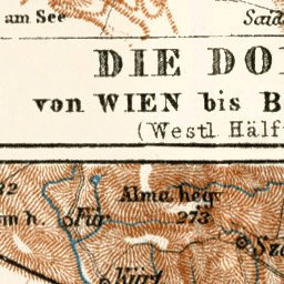 Danube River course map from Vienna to Raab (Győr), 1929 Preview 2