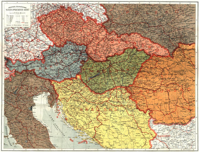 General and Railway Map of the Austro-Hungarian Empire Successor States (in Czech), 1920 Preview 1
