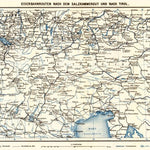 Railway map of Tyrol (Tirol) and Salzkammergut, 1911 Preview 1