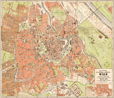 Vienna (Wien) city map, 1884 Preview 1
