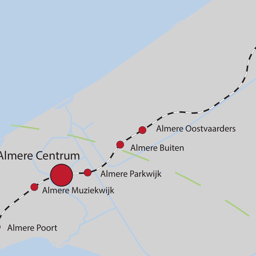 Dutch Long Distance Train System Map Dutch Railway Map 2022 by Mapfactory | Avenza Maps