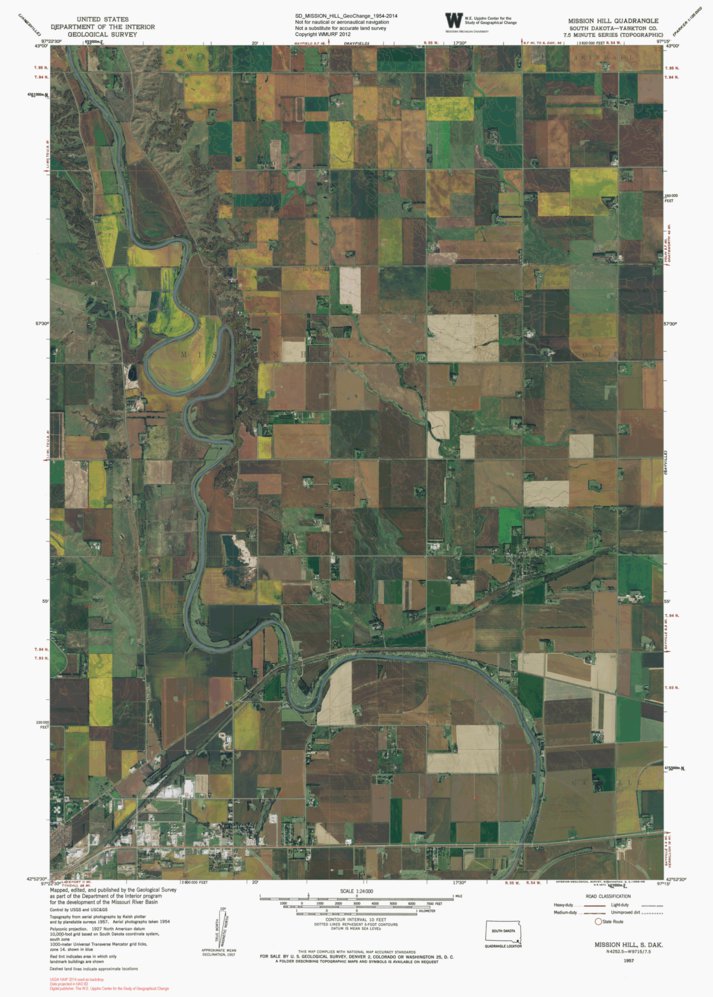 SD-MISSION HILL: GeoChange 1957-2014 Map by Western Michigan University ...