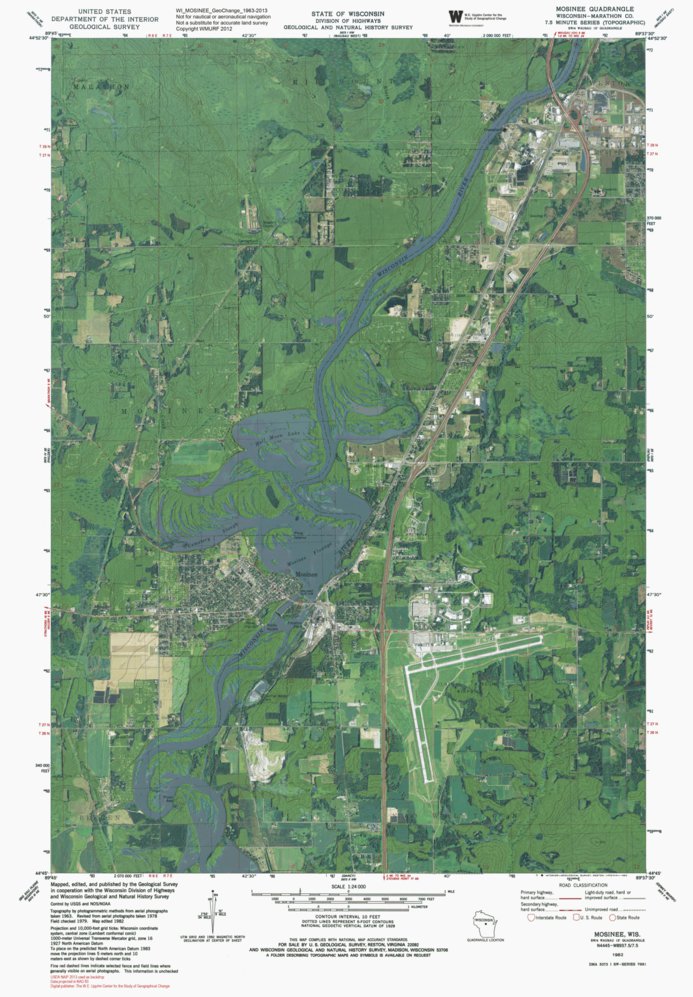 WI-MOSINEE: GeoChange 1963-2013 Map by Western Michigan University ...