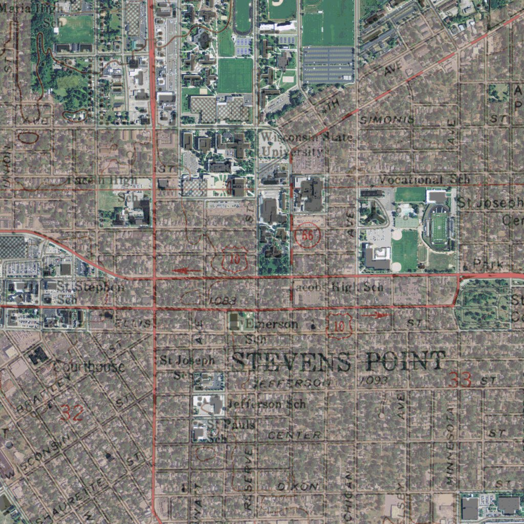 WI-STEVENS POINT: GeoChange 1968-2013 Map by Western Michigan ...