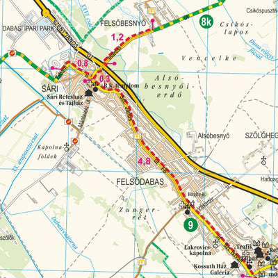 Budapesttől délre kerékpáros és turistatérkép M 1:65.000 Preview 2