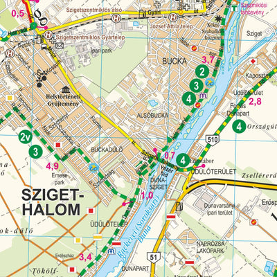 Budapesttől délre kerékpáros és turistatérkép M 1:65.000 Preview 3
