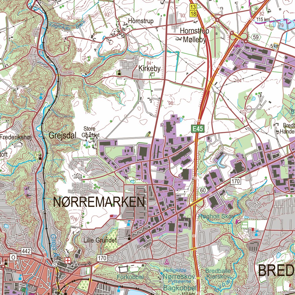 Denmark K50 Topo. 52,616 to 58,622 Map by Paul Johnson - Offline Maps ...