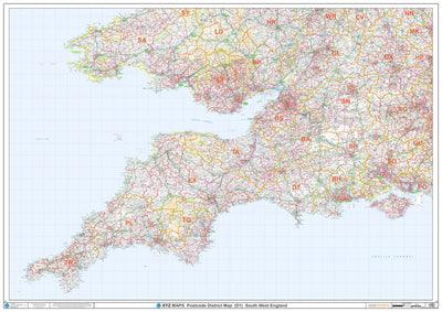 XYZ Postcode District Map - (D1) - SW England. Preview 1